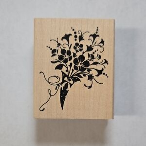 Elegant Floral Bouquet Wooden Stamp Inkadinkado